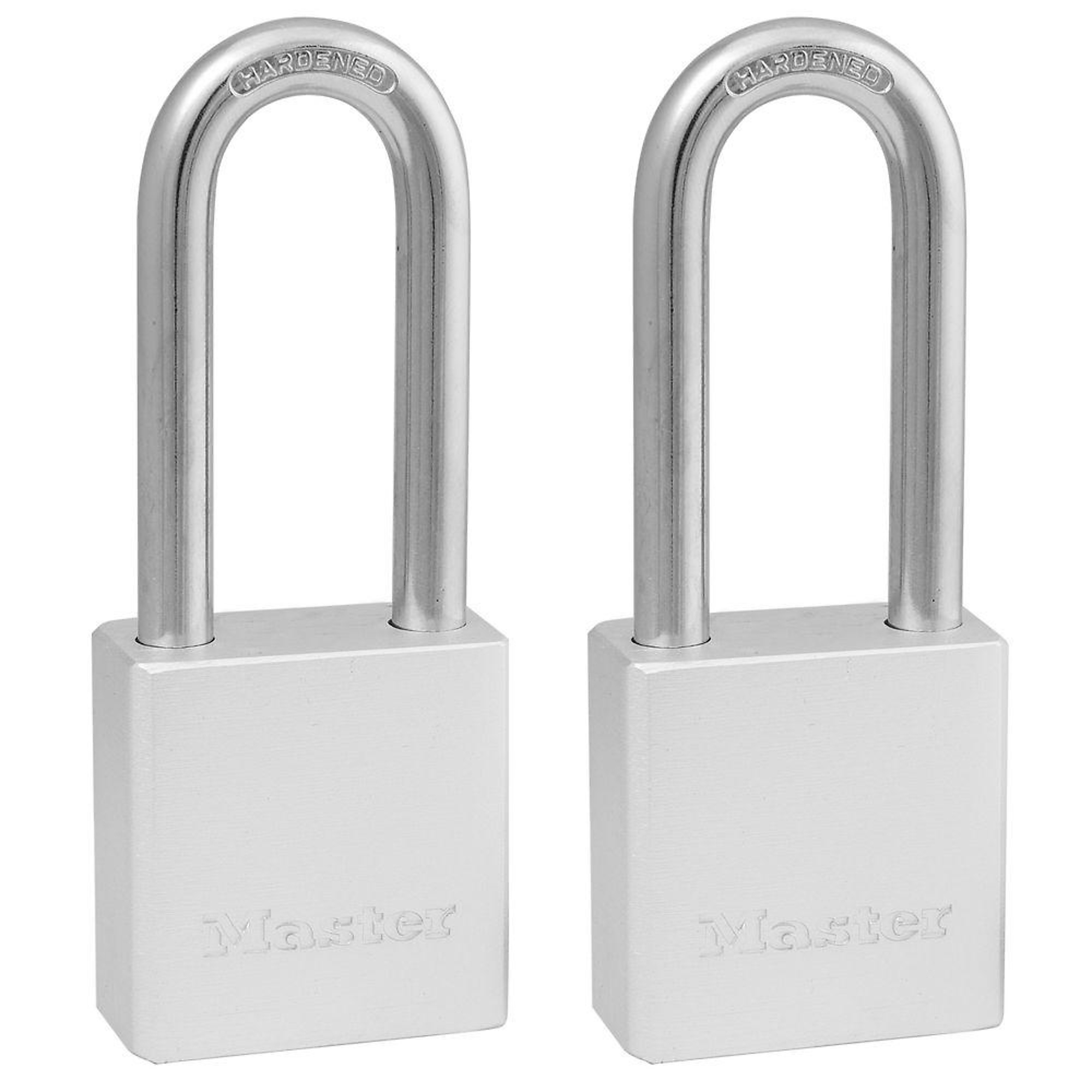 Master Lock Padlock Solid Aluminum with 1-1/2" x 9/32" Diameer x 2"  with Key, 4 Pack, 570QLHHC